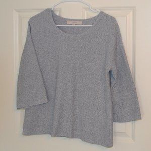 Loft Wide Sleeve Navy White Top - Size small